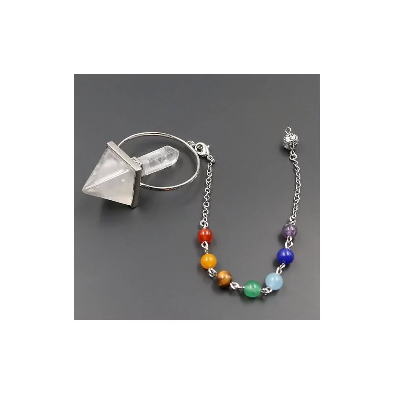 Pendule 7 Chakra En Pierre Naturelle - Magie Kali - Boutique ésotérique, spiritisme et occultisme en ligne