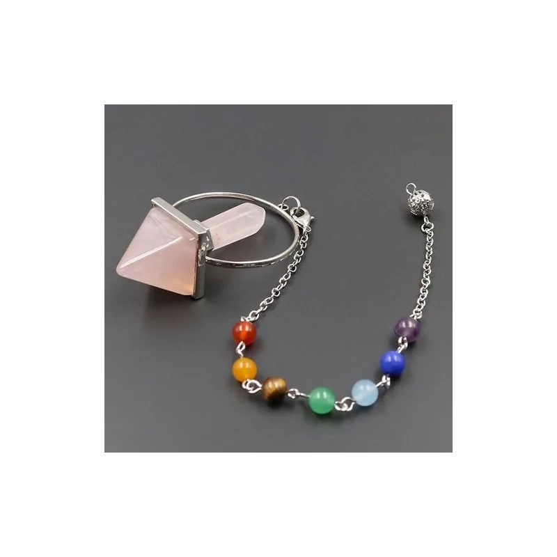 Pendule 7 Chakra En Pierre Naturelle - Magie Kali - Boutique ésotérique, spiritisme et occultisme en ligne
