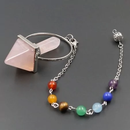 Pendule 7 Chakra En Pierre Naturelle - Magie Kali - Boutique ésotérique, spiritisme et occultisme en ligne