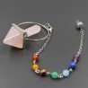 Pendule 7 Chakra En Pierre Naturelle - Magie Kali - Boutique ésotérique, spiritisme et occultisme en ligne Pendule 7 Chakra En Pierre Naturelle - Magie Kali - Boutique ésotérique, spiritisme et occultisme en ligne