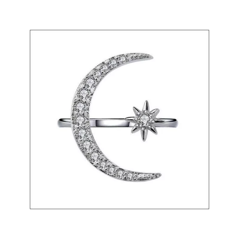 BAGUE LUNE SYMBOLIQUE ÉTOILÉE - Magie Kali - Boutique ésotérique, spiritisme et occultisme en ligne