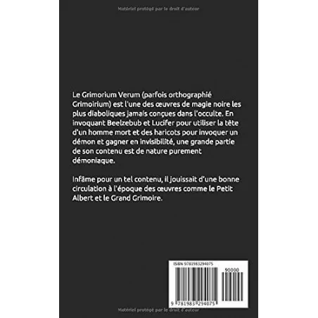 Grimorium Verum Le vrai grimoire: Première édition 18ème siècle - Magie Kali - Boutique ésotérique, spiritisme et occultisme en