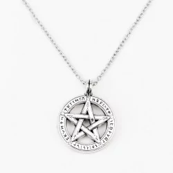 Lemegeton Collier avec pendentif pentagramme et futhark - Magie Kali - Boutique ésotérique, spiritisme et occultisme en ligne