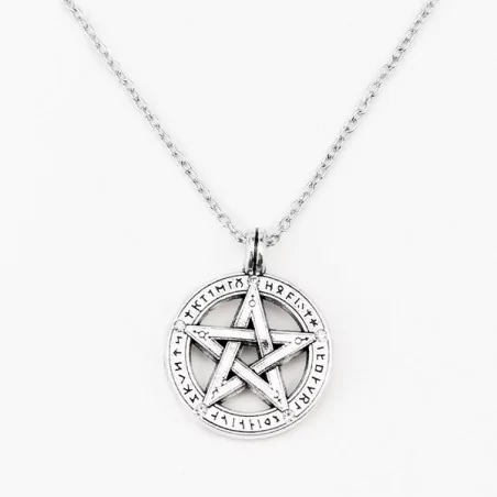 Lemegeton Collier avec pendentif pentagramme et futhark - Magie Kali - Boutique ésotérique, spiritisme et occultisme en ligne
