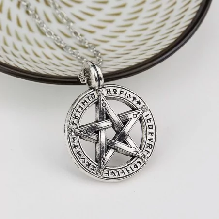 Lemegeton Collier avec pendentif pentagramme et futhark - Magie Kali - Boutique ésotérique, spiritisme et occultisme en ligne