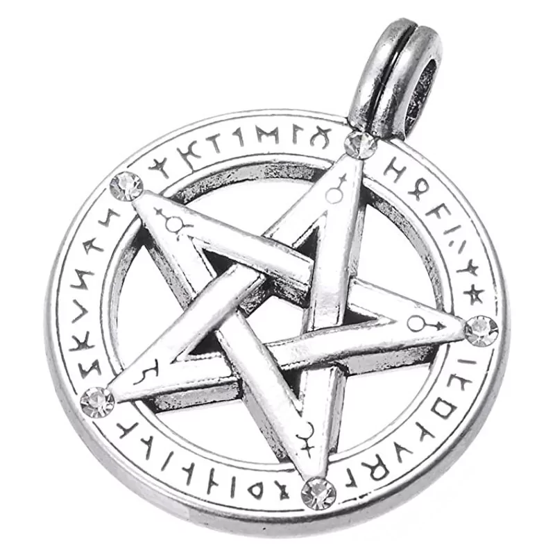 Lemegeton Collier avec pendentif pentagramme et futhark - Magie Kali - Boutique ésotérique, spiritisme et occultisme en ligne