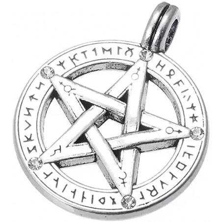 Lemegeton Collier avec pendentif pentagramme et futhark - Magie Kali - Boutique ésotérique, spiritisme et occultisme en ligne