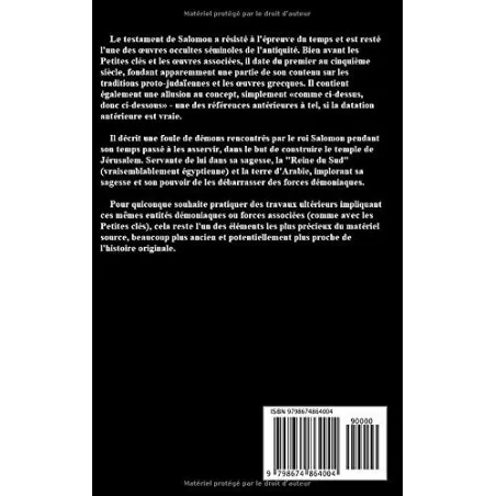 Le testament de salomon - Magie Kali - Boutique ésotérique, spiritisme et occultisme en ligne
