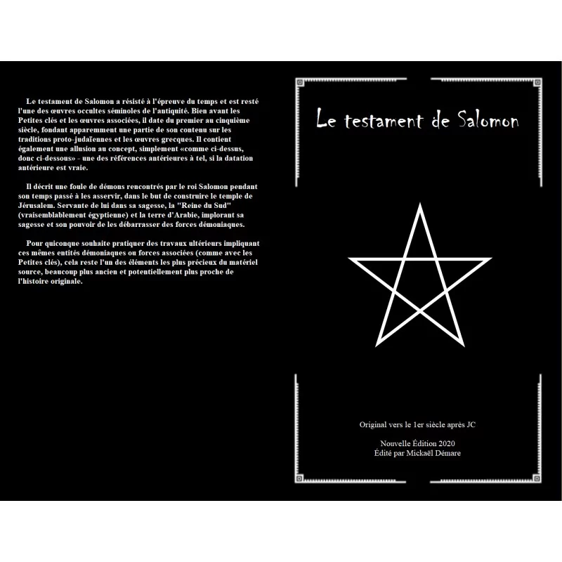 Le testament de salomon - Magie Kali - Boutique ésotérique, spiritisme et occultisme en ligne