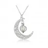 Collier lune luminescente pendentif plaqué argent - Magie Kali - Boutique ésotérique, spiritisme et occultisme en ligne