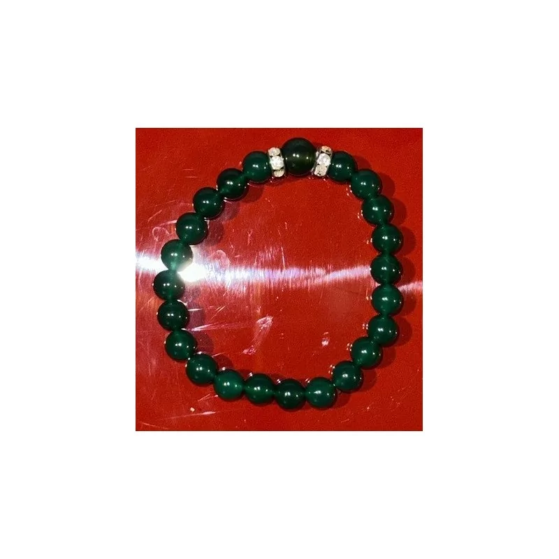 Bracelet en perle d'Aventurine verte fait main dans votre boutique occultisme en ligne Magie Kali, lithosophie, gemmologie.