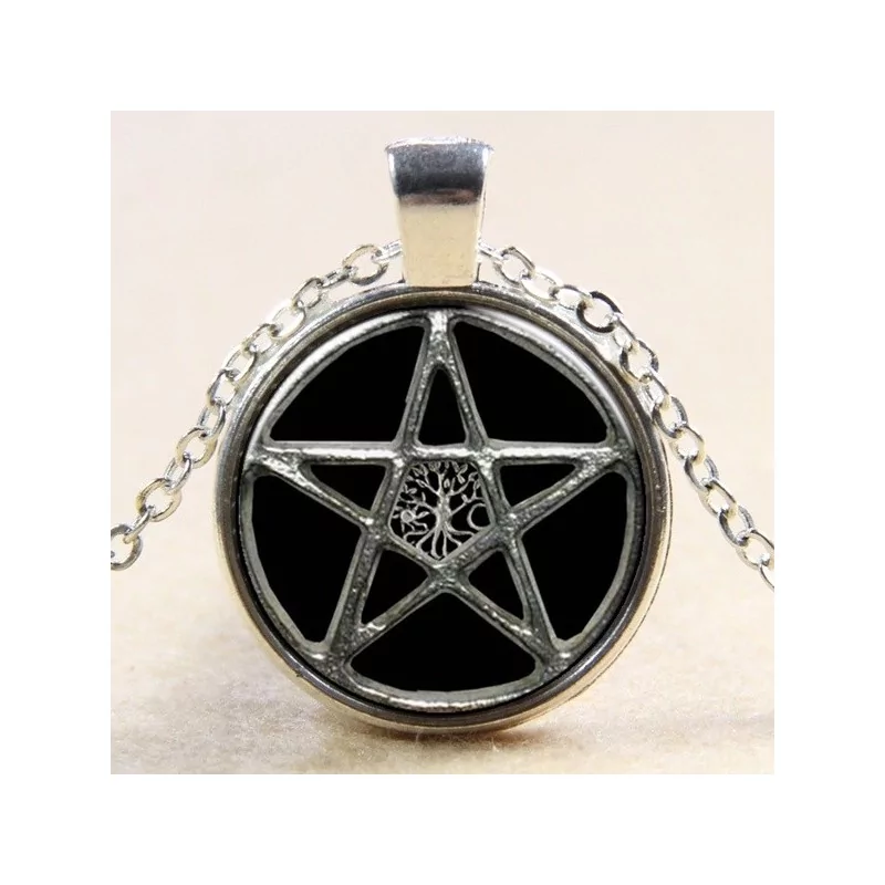 Collier avec pendentif d'arbre de vie et pentagramme - Magie Kali - Boutique ésotérique, spiritisme et occultisme en ligne